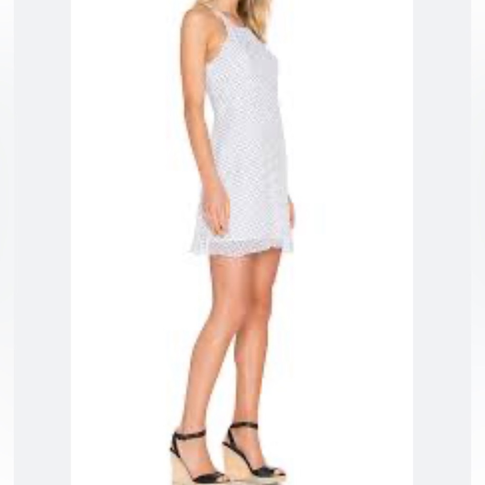 BCBGeneration Mini Halter Dress White Black Ditsy Print XS